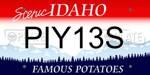 PIY13S Idaho License Plate