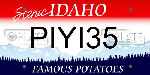 PIYI35 Idaho License Plate