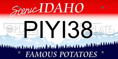 PIYI38 Idaho License Plate