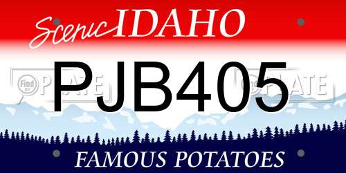 PJB405 Idaho License Plate
