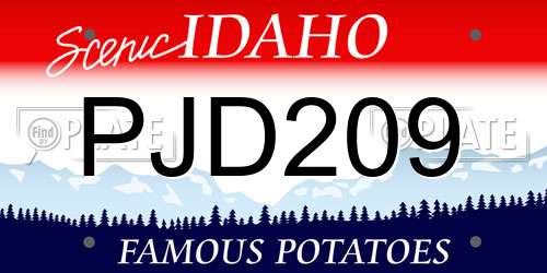 PJD209 Idaho License Plate