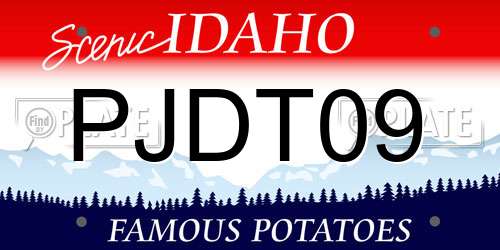 PJDT09 Idaho License Plate