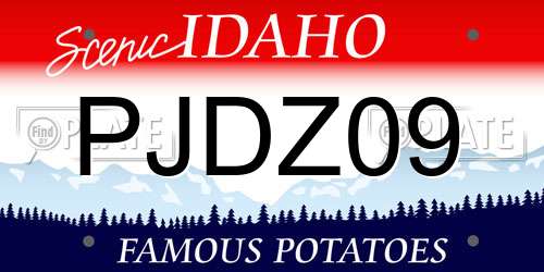 PJDZ09 Idaho License Plate