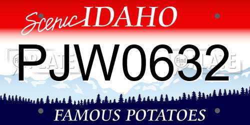 PJW0632 Idaho License Plate