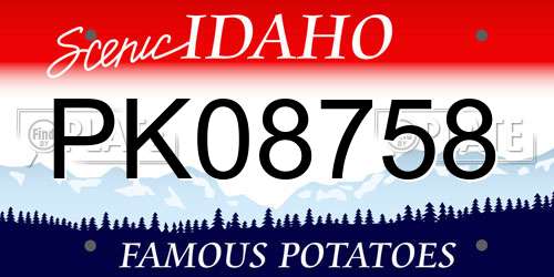 PK08758 Idaho License Plate