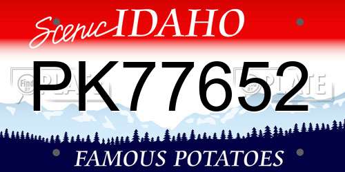 PK77652 Idaho License Plate