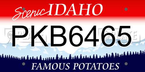 PKB6465 Idaho License Plate