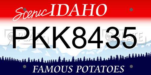PKK8435 Idaho License Plate