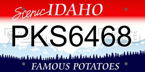 PKS6468 Idaho License Plate