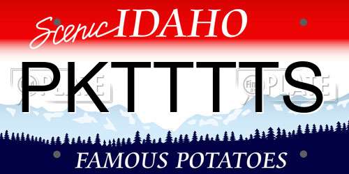PKTTTTS Idaho License Plate