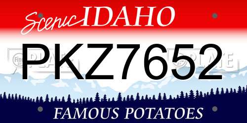 PKZ7652 Idaho License Plate