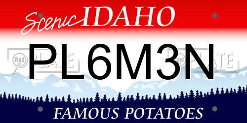 PL6M3N Idaho License Plate