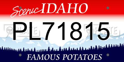 PL71815 Idaho License Plate