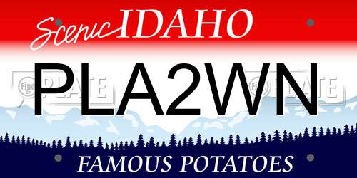 PLA2WN Idaho License Plate