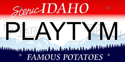 PLAYTYM Idaho License Plate