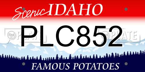 PLC852 Idaho License Plate