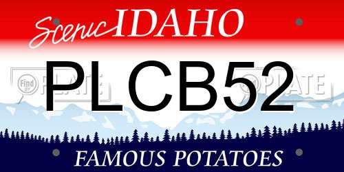 PLCB52 Idaho License Plate