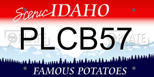 PLCB57 Idaho License Plate