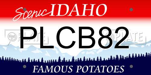 PLCB82 Idaho License Plate
