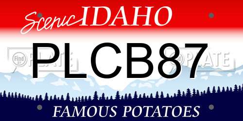 PLCB87 Idaho License Plate