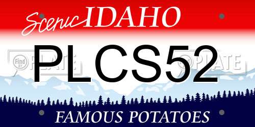PLCS52 Idaho License Plate