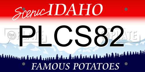 PLCS82 Idaho License Plate