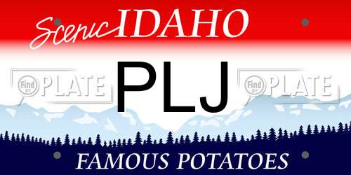 PLJ Idaho License Plate