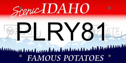PLRY81 Idaho License Plate