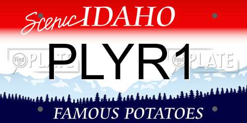 PLYR1 Idaho License Plate