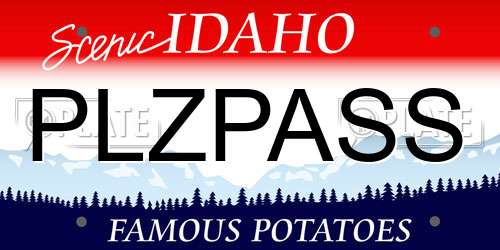 PLZPASS Idaho License Plate