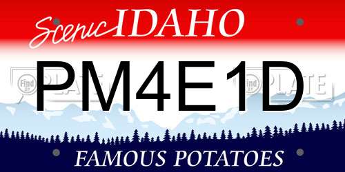 PM4E1D Idaho License Plate