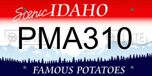 PMA310 Idaho License Plate