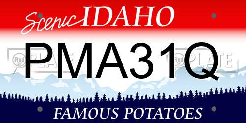 PMA31Q Idaho License Plate