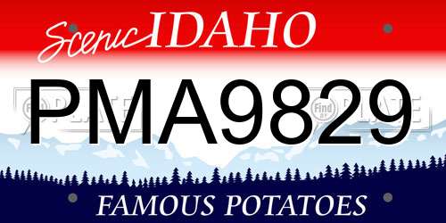 PMA9829 Idaho License Plate
