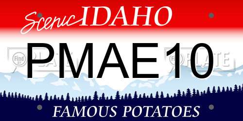 PMAE10 Idaho License Plate