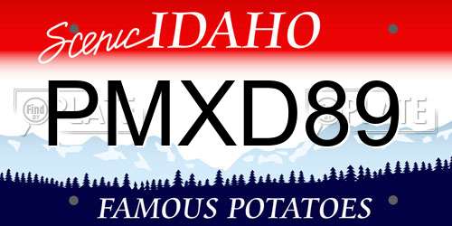 PMXD89 Idaho License Plate