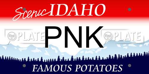PNK Idaho License Plate