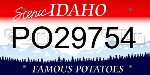 PO29754 Idaho License Plate