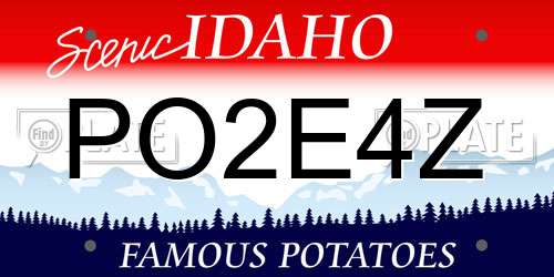 PO2E4Z Idaho License Plate