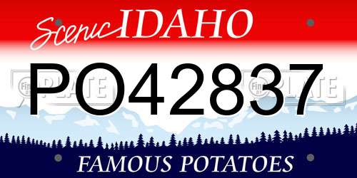 PO42837 Idaho License Plate