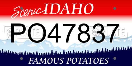 PO47837 Idaho License Plate