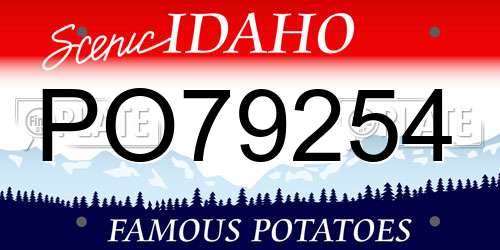 PO79254 Idaho License Plate
