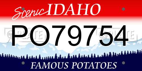 PO79754 Idaho License Plate