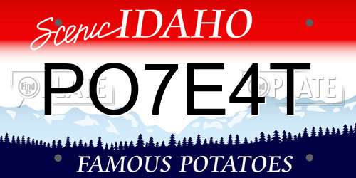 PO7E4T Idaho License Plate