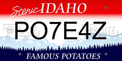 PO7E4Z Idaho License Plate