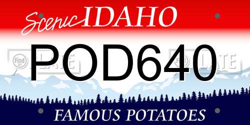 POD640 Idaho License Plate