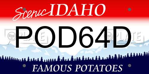 POD64D Idaho License Plate