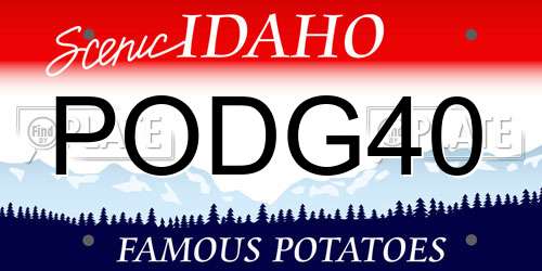 PODG40 Idaho License Plate