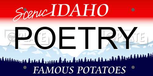 POETRY Idaho License Plate