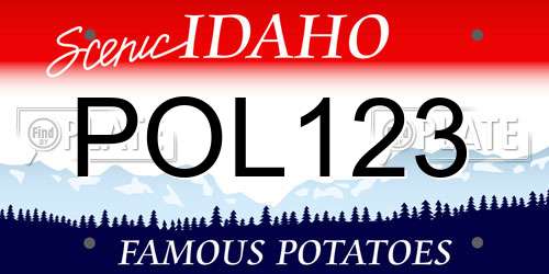 POL123 Idaho License Plate